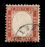 Regno - Vittorio Emanuele II - 1862 - 40 Cent (3) - Usato A Firenze (350) - Sonstige & Ohne Zuordnung