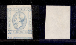 Regno - Vittorio Emanuele II - 1863 - Litografico - Resti Di Stampa - 15 Cent Celeste Chiaro (12) Senza Gomma - Toccato  - Other & Unclassified