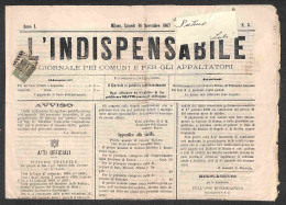 Regno - Vittorio Emanuele II - 1 Cent (14) Isolato Su Intero Giornale Da Milano A Salò Del 18.11.67 - Andere & Zonder Classificatie