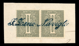 Regno - Vittorio Emanuele II - S. Zeno Naviglio (azzurro - P.ti 8) - Coppia Del 1 Cent (14) Su Frammento - Andere & Zonder Classificatie