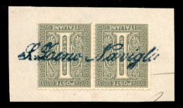 Regno - Vittorio Emanuele II - S. Zeno Naviglio (azzurro - P.ti 8) - Coppia Del 1 Cent (14) Su Frammento - Altri & Non Classificati
