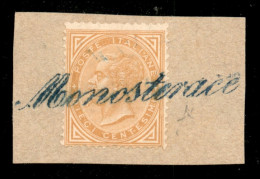 Regno - Vittorio Emanuele II - Monosterace (azzurro - P.ti 9) - 10 Cent (17) Su Frammento - Fiecchi - Sonstige & Ohne Zuordnung
