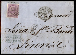 Regno - Vittorio Emanuele II - Lettera Tre Porti Da Milano Per Firenze Del 31 Mag. 67 Con 60 Cent (21) Isolato - Non Com - Andere & Zonder Classificatie