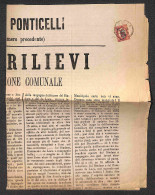 Regno - Vittorio Emanuele II - 2 Cent Su 1 Lira (33) - Soprastampa A Destra (2 Mm) - Giornale Da Napoli Del 11.5.79 - Ch - Autres & Non Classés