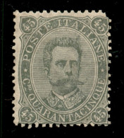 Regno - Umberto I - 1889 – 45 Cent Umberto (46) – Gomma Originale – Angolo Superiore Destro Difettoso + Punto Chiaro – O - Altri & Non Classificati