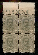 Regno - Umberto I - 1895 - 45 Cent (63) - Quartina Bordo Foglio - Gomma Integra - Autres & Non Classés