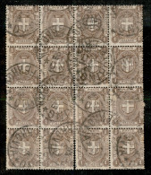 Regno - Umberto I - 1896 - 1 Cent Stemma (65) - Blocco Di 16 Usato A Torino (11.11.99) - Diena - Sonstige & Ohne Zuordnung
