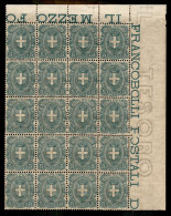 Regno - Umberto I - 1897 - 5 Cent Stemma (67) - Blocco Angolare Di 20 - Gomma Integra - Ottimamente Centrato - Cert. AG  - Otros & Sin Clasificación