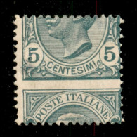 Regno - Vittorio Emanuele III - 1906 - 5 Cent Leoni (81 Tipo Nca) Con Dentellatura Orizzontale Fortemente Spostata In Ba - Autres & Non Classés