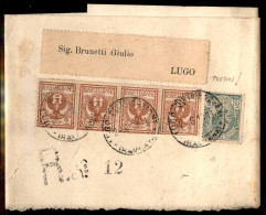 Regno - Vittorio Emanuele III - Perfin - 5 Cent Leoni (81) Perforato CRL + Striscia Di Quattro Del 2 Cent Floreale (69)  - Autres & Non Classés