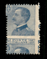 Regno - Vittorio Emanuele III - 1908 - 25 Cent Michetti (83) - Formato Anomalo (3,1 Cm In Verticale) Per Salto Di Dentel - Autres & Non Classés