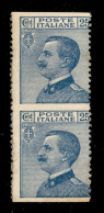 Regno - Vittorio Emanuele III - 1908 - 25 Cent Michetti (83f) - Coppia Verticale Non Dentellata Orizzontalmente - Gomma  - Andere & Zonder Classificatie