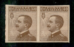Regno - Vittorio Emanuele III - 1908 – 40 Cent Michetti (84e) – Coppia Non Dentellata – Gomma Originale (240) - Autres & Non Classés