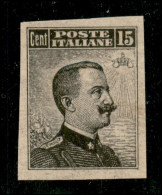 Regno - Vittorio Emanuele III - 1909 - Prova Di Macchina - 15 Cent Michetti (86) Non Dentellato - Sempre Senza Gomma - Andere & Zonder Classificatie