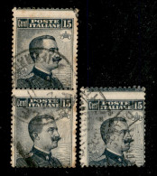 Regno - Vittorio Emanuele III - 1909 - 15 Cent Michetti (86) Con Dentellature Spostate - Coppia E Singolo Usati - Andere & Zonder Classificatie