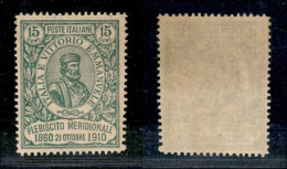 Regno - Vittorio Emanuele III - 1910 - 15 + 5 Cent Plebiscito (90) - Gomma Integra - Other & Unclassified