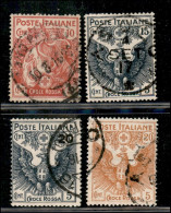 Regno - Vittorio Emanuele III - 1915/1916 - Croce Rossa (102/105) - Serie Completa - 4 Valori Usati (165) - Sonstige & Ohne Zuordnung