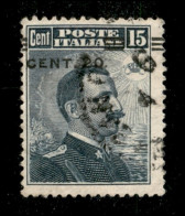 Regno - Vittorio Emanuele III - 1916 - 20 Cent Su 15 (106K) Usato - Soprastampa A Sinistra - Andere & Zonder Classificatie