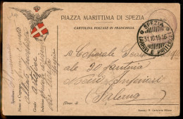Regno - Interi - Piazza Marittima Di Spezia - Cartolina Postale In Franchigia Da Spezia A Nocera Del 31.10.15 - Chiavare - Andere & Zonder Classificatie