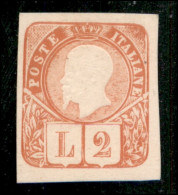 Regno - Saggi - 1863 - Saggi - Grazioli - 2 Lire Arancio (unificato 27) - Senza Gomma (350) - Otros & Sin Clasificación