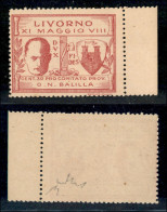 Emissioni Locali - Livorno - 1930 - 30 Cent (1) - Bordo Di Foglio - Gomma Integra - (400) - Other & Unclassified
