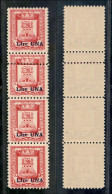 Emissioni Locali - Castiglione D'Intelvi - 1945 - 1 Lira Su 50 Cent (19cb) Con Doppia Dentellatura In Striscia Con 3 Nor - Autres & Non Classés