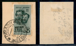 C.L.N. - Ariano Polesine - 1945 - 25 Cent Bandiera (Errani 44 L) Con C ; - Usato Su Frammento - Altri & Non Classificati