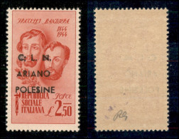 C.L.N. - Ariano Polesine - 1945 - 2,50 Lire Bandiera (Errani 46 L) Con C ; - Gomma Integra - Other & Unclassified