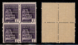 C.L.N. - Imperia - 1945 - 1 Lira (8a) In Quartina Con Soprastampe Capovolte - Gomma Integra (800+) - Sonstige & Ohne Zuordnung