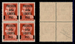 C.L.N. - Lucca - 1945 - Prestito Della Libertà - 20 Cent Imperiale (Unificato 1) In Quartina - Gomma Integra - Other & Unclassified
