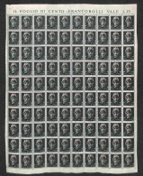 C.L.N. - Mantova - 1945 - 15 Cent + 1,85 Lire (2) - Intero Foglio Di 100 Con Tutti Gli Errori E Le Varietà Della Composi - Sonstige & Ohne Zuordnung