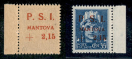 C.L.N. - Mantova - 1945 - 35 Cent + 2,15 Lire (3aa) Bordo Foglio - Soprastampa Recto Verso - Gomma Integra (900) - Autres & Non Classés