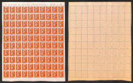 C.L.N. - Mantova - 1945 - 60 Cent + 4,40 Lire (5) - Intero Foglio Di 100 Con Soprastampe Oblique (non Catalogate) E Tutt - Andere & Zonder Classificatie