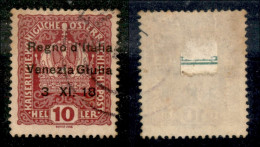 Occupazioni I Guerra Mondiale - Venezia Giulia - 1918 - 10 Heller (4 - Varietà Ua) Usato - Praticamente Senza Punto Dopo - Andere & Zonder Classificatie