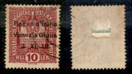 Occupazioni I Guerra Mondiale - Venezia Giulia - 1918 - 10 Heller (4 - Varietà Ua) Usato - Praticamente Senza Punto Dopo - Sonstige & Ohne Zuordnung
