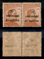 Occupazioni I Guerra Mondiale - Trento E Trieste - 1919 - 20 Cent Su 20 (5 Varietà) - Coppia Orizzontale - Soprastampe D - Autres & Non Classés