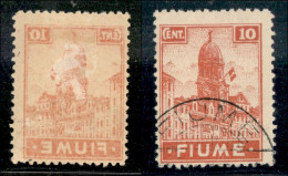 Occupazioni I Guerra Mondiale - Fiume - 1919 - 10 Cent Fiume (C35n - Carta C) Con Decalco - Non Quotato Usato - Andere & Zonder Classificatie