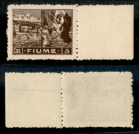 Occupazioni I Guerra Mondiale - Fiume - 1919 - 5 Corone Fiume (C47 - Carta C) Bordo Foglio - Gomma Integra - Ottimamente - Other & Unclassified