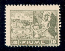 Occupazioni I Guerra Mondiale - Fiume - 1919 - 10 Corone (C48) Con Gomma Originale E Traccia Di Linguella (300) - Sonstige & Ohne Zuordnung