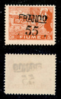 Occupazioni I Guerra Mondiale - Fiume - 1919 - Franco 55 Su 3 Corone (C85eaa) Con Soprastampa Obliqua - Gomma Integra (2 - Other & Unclassified