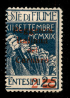 Occupazioni I Guerra Mondiale - Fiume - 1920 - 2 Cent Su 25 (132) Con Dentellatura Verticale Sinistra Spostata A Destra  - Autres & Non Classés