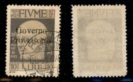 Occupazioni I Guerra Mondiale - Fiume - 1921 - 10 Lire Governo Provvisorio (163) Usato (135) - Otros & Sin Clasificación