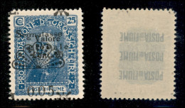 Occupazioni I Guerra Mondiale - Fiume - 1921 - L. 0,05 Su 25 Cent Segnatasse (27pd Varietà) Con Soprastampa A Cavallo +  - Other & Unclassified