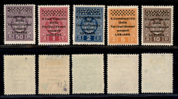 Occupazioni II Guerra Mondiale - Lubiana - 1941 - R. Commissariato (6/10 - Segnatasse) - Serie Completa - Gomma Original - Otros & Sin Clasificación