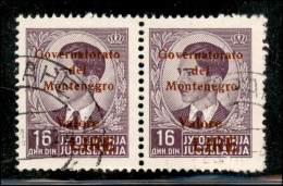 Occupazioni II Guerra Mondiale - Montenegro - 1942 - Lire Su 16 Din (59) - Coppia - Usati (100+) - Sonstige & Ohne Zuordnung