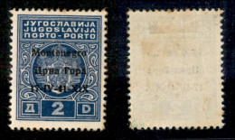 Occupazioni II Guerra Mondiale - Montenegro - 1941 - 2 Din Segnatasse (3ga) Errore X1X - Gomma Originale (80) - Autres & Non Classés