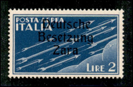 Occupazioni II Guerra Mondiale - Occupazione Tedesca - Zara - 1943 - 2 Lire Aerea (6) - Gomma Integra (100) - Altri & Non Classificati