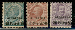 Uffici Postali All'Estero - Levante - Albania - 1907 - Soprastampati (7/9) - Serie Completa - Gomma Originale - Sonstige & Ohne Zuordnung