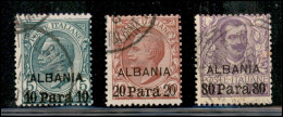 Uffici Postali All'Estero - Levante - Albania - 1907 - Soprastampati (7/9) - Serie Completa - Usati (140) - Sonstige & Ohne Zuordnung