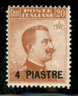 Uffici Postali All'Estero - Levante - Costantinopoli - 1921 - 4 Piastre Su 20 Cent Michetti (30) - Gomma Originale - Sonstige & Ohne Zuordnung